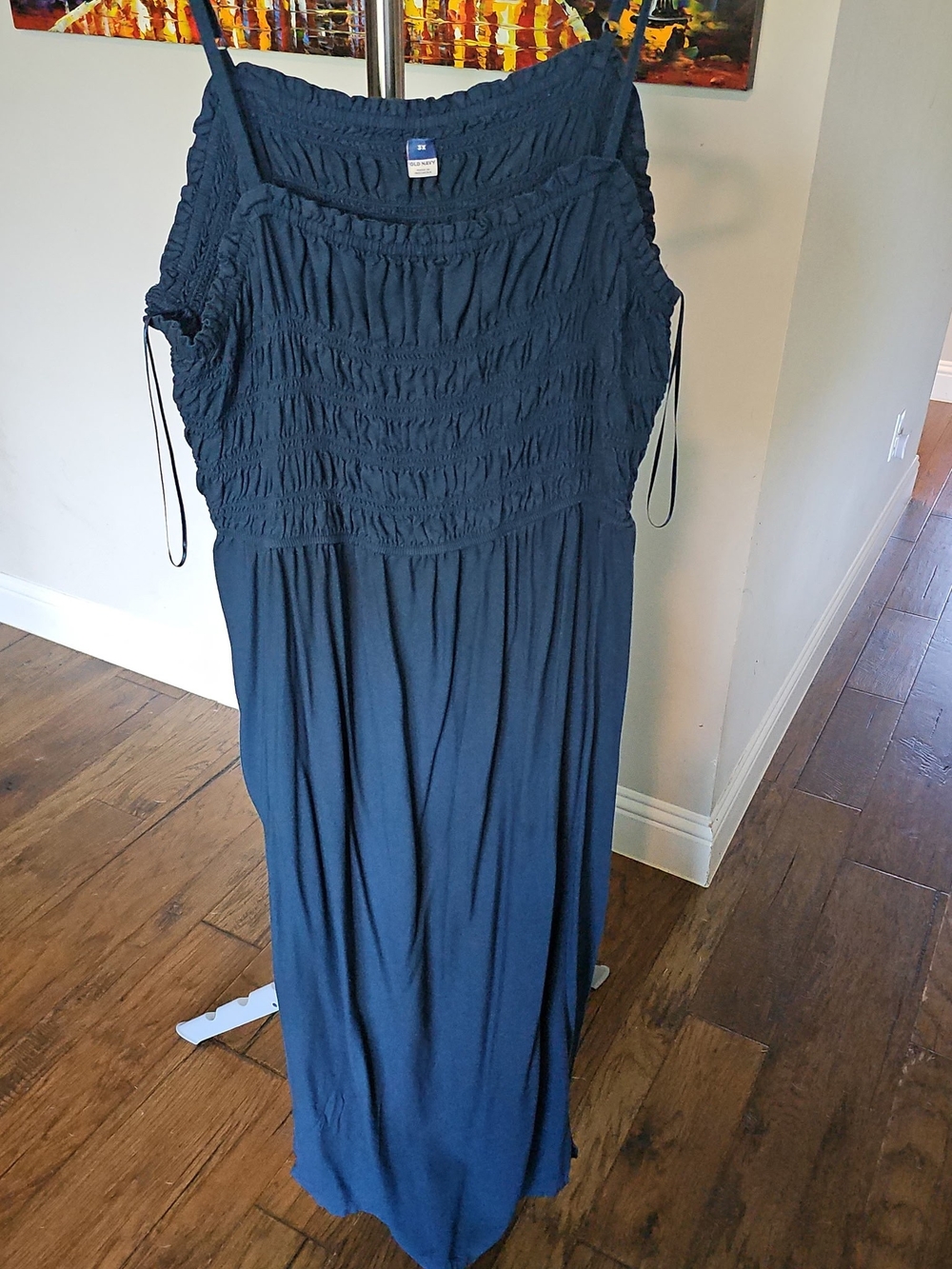 Old Navy Smocked Maxi Dress in Deep Teal Blue #3